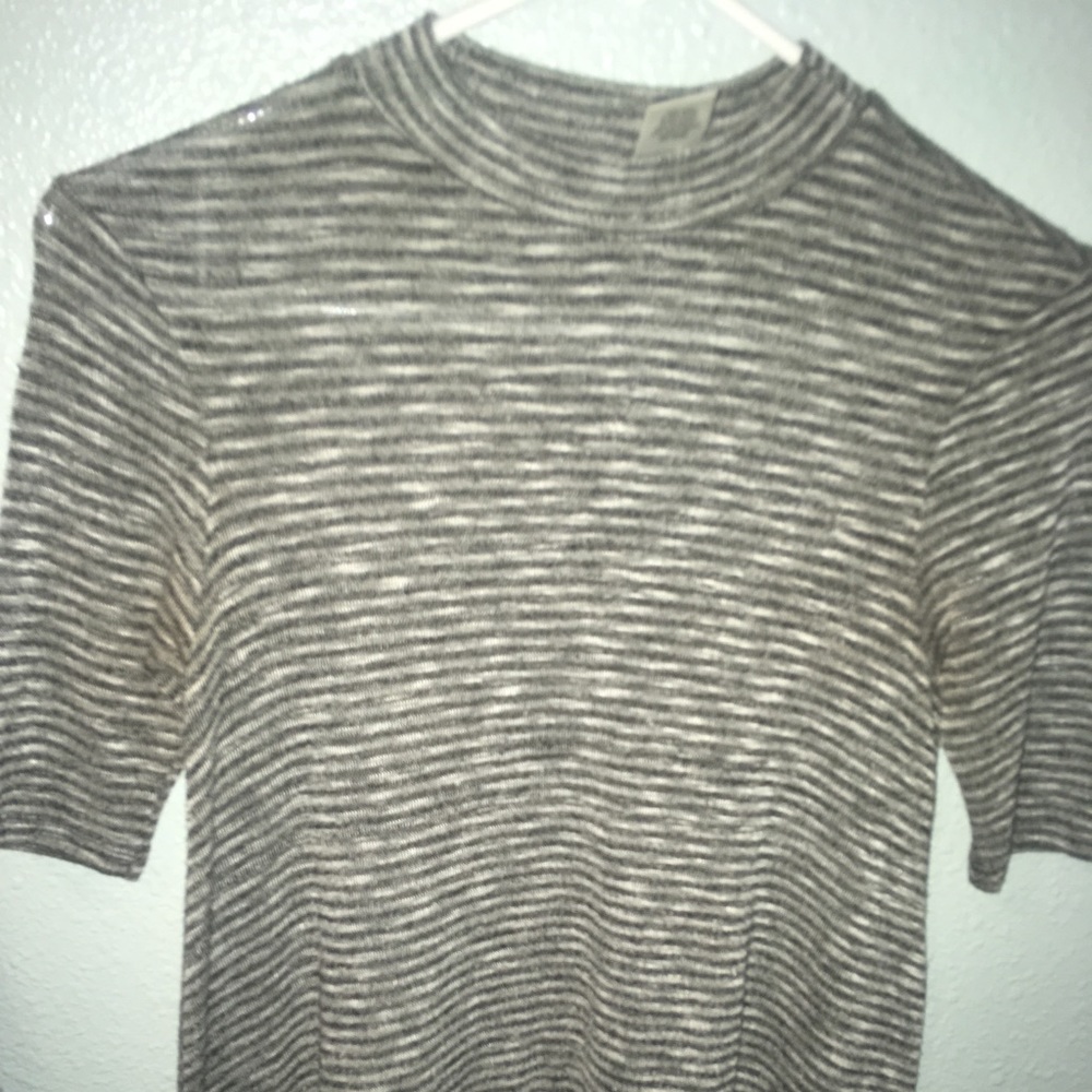 Grey and white striped dress